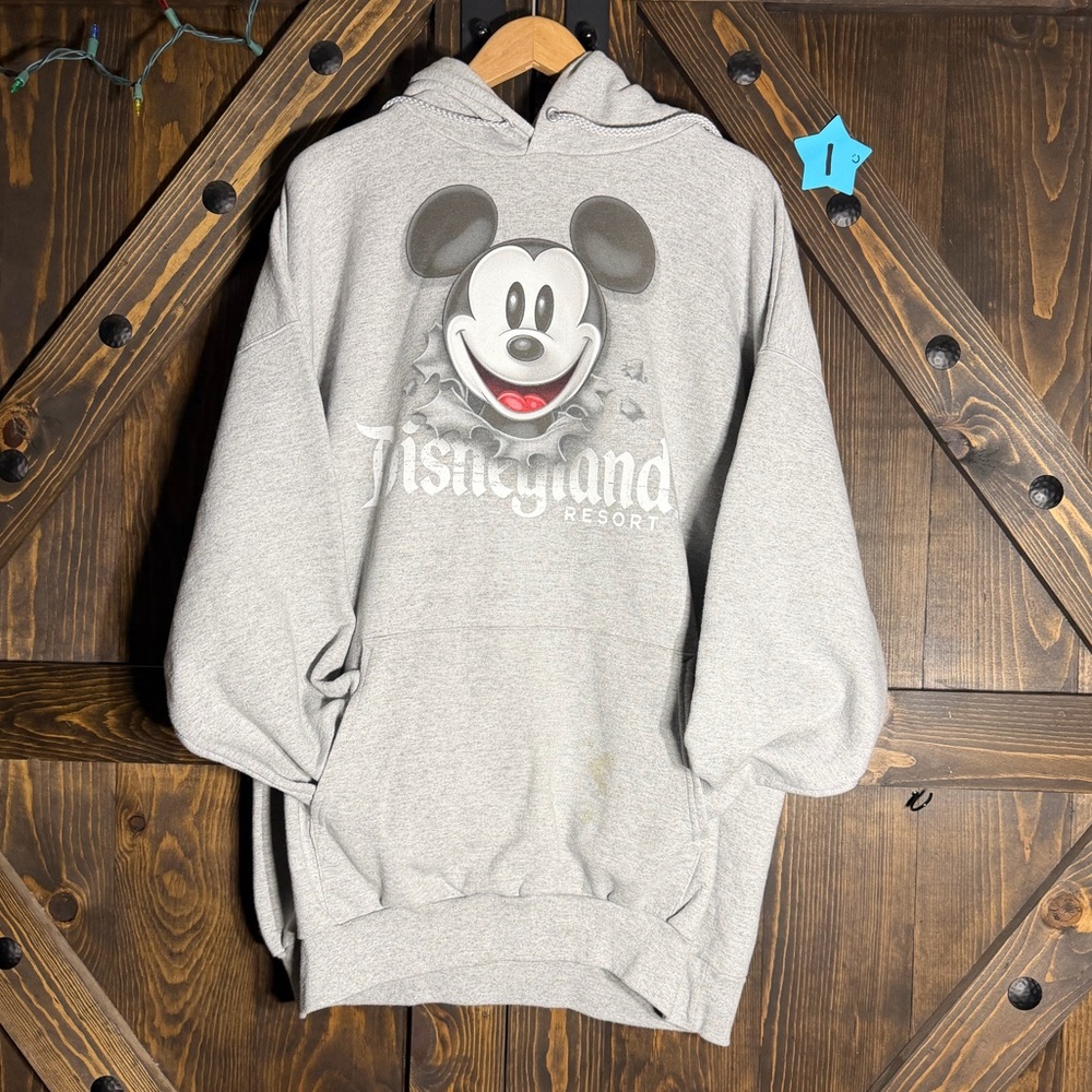 Disneyland Resort Mickey Hoodie Gray Back‎ Graphic Size 2XL Hanes